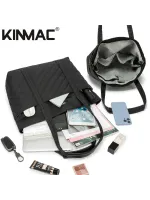 Сумка шоппер с отделением для ноутбука (Стеганый черный)