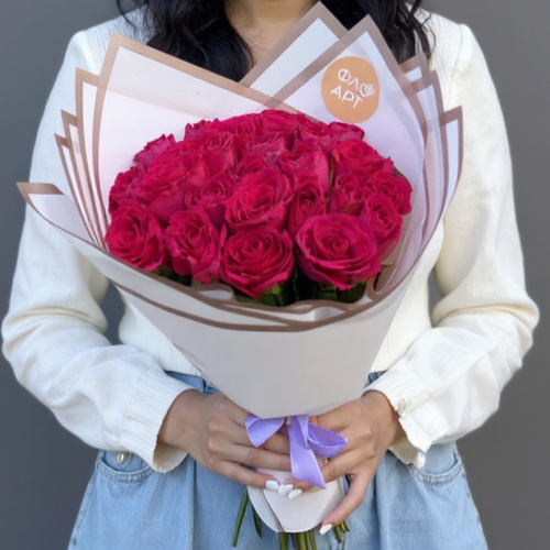 Розы розовые 40 см (Premium) 25 шт