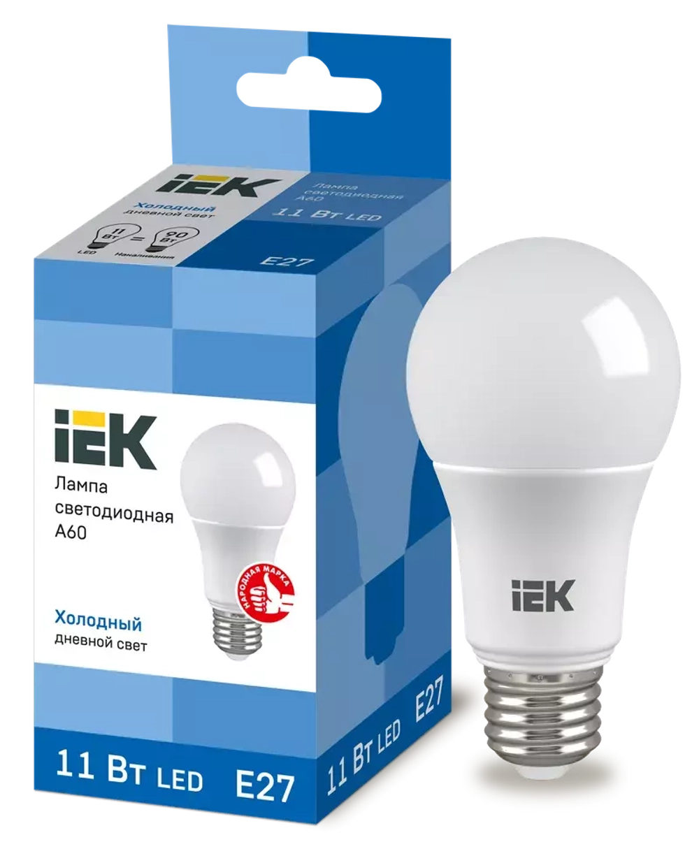 Лампа светодиодная ECO A60 шар 11Вт 230В 6500К Е27 IEK LLE-A60-11-230-65-E27
