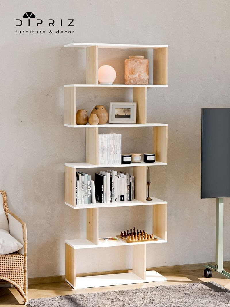 Стеллаж, 72х24х174, Марм, напольный, для игрушек и книг, белый, Dipriz