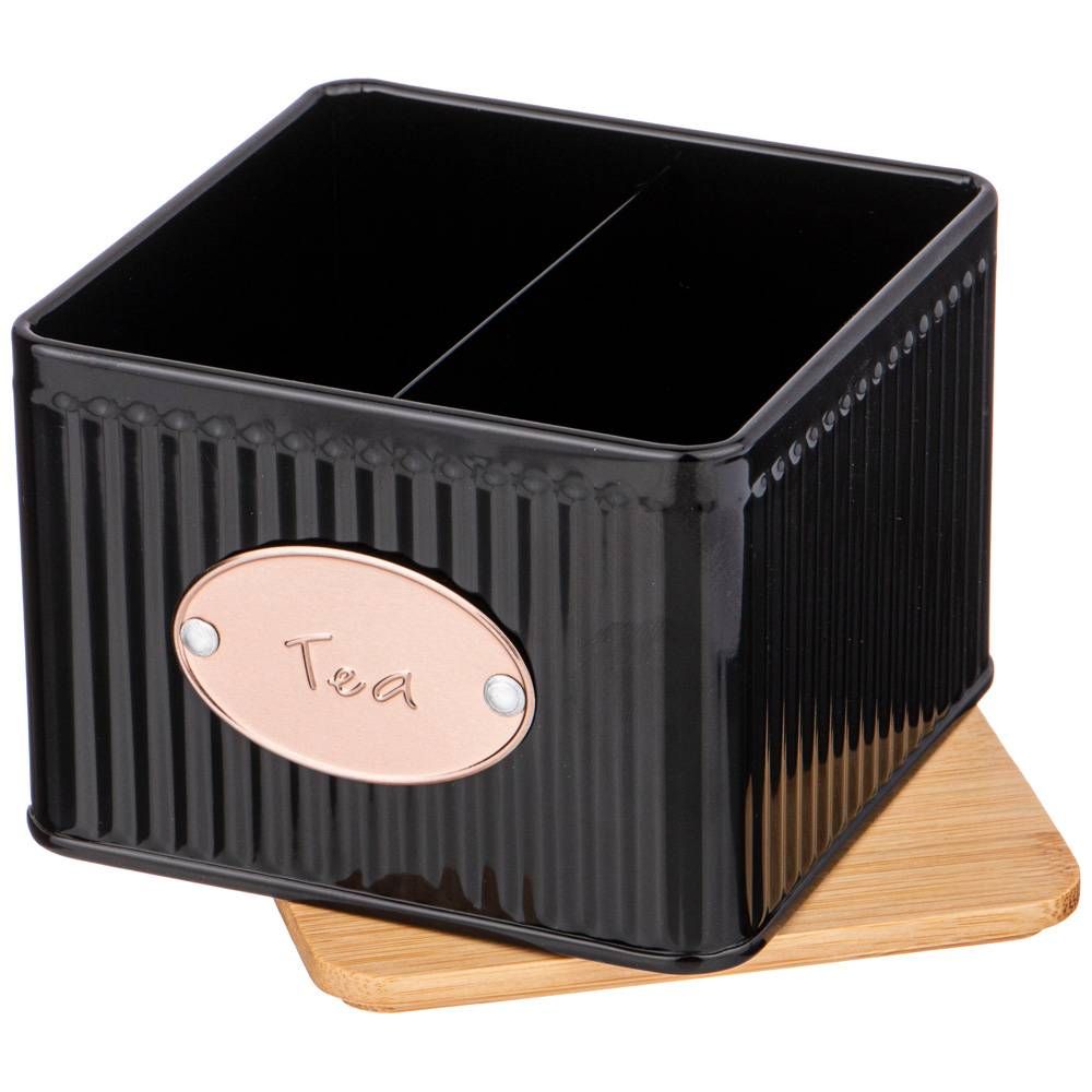 БАНКА AGNESS "ЧЕРНОЕ ЗОЛОТО"ДЛЯ ЧАЙНЫХ ПАКЕТИКОВ 11*11*7 СМ (КОР=24ШТ.)