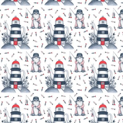 Маяк-чайник и сканди гном-рыбак