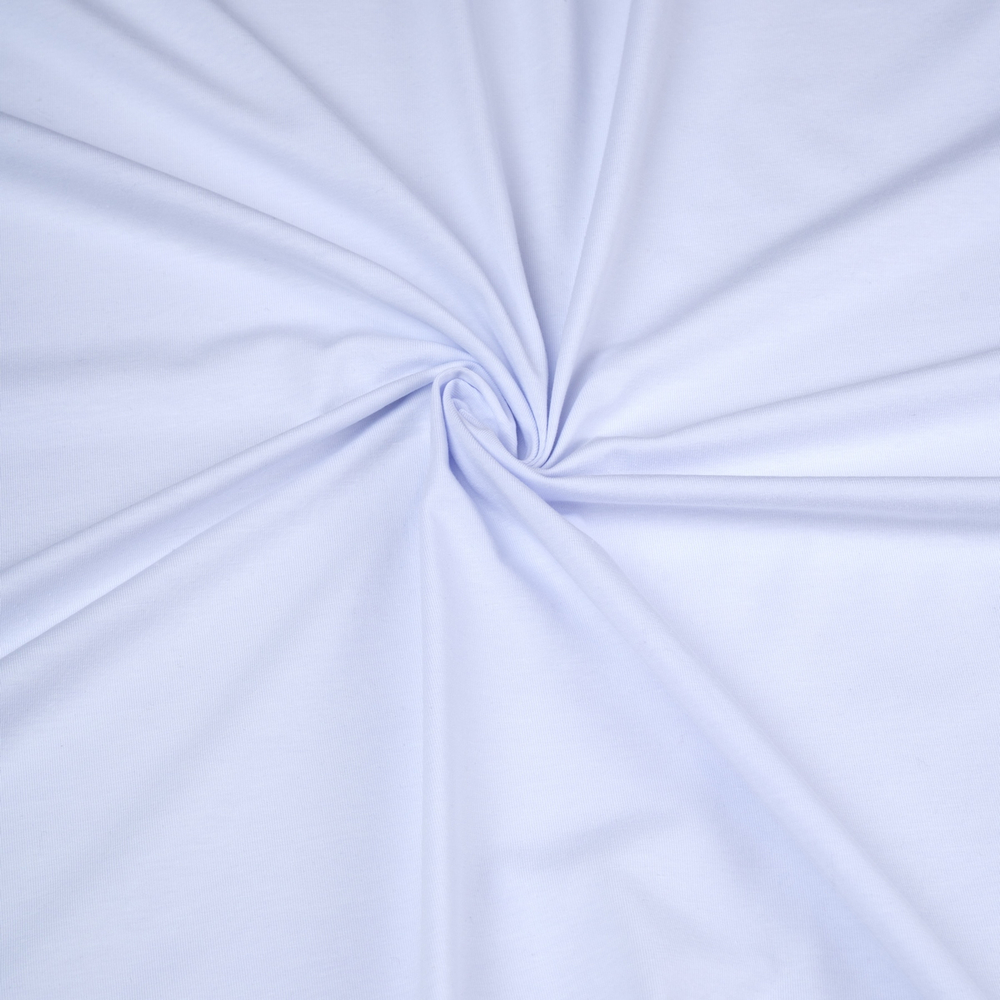 Кулирная гладь, 95% хлопок, 5% ПУ(эластан), 185 гр/м2, белый (0240)