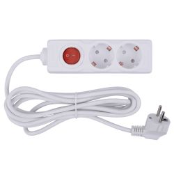 S-GCU2-3B WHITE Удлинитель серии Ultra. шнур 3м.. 2 гнезда. 16A. с-з. Белый. TM Uniel