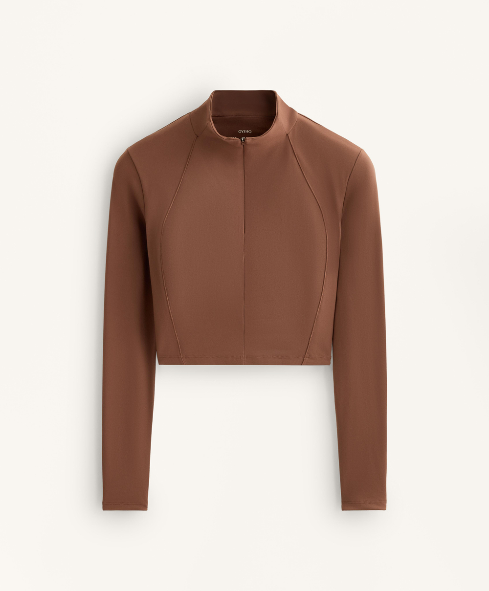 Oysho Топ с длинным рукавом Evermove, цвет ржавчины