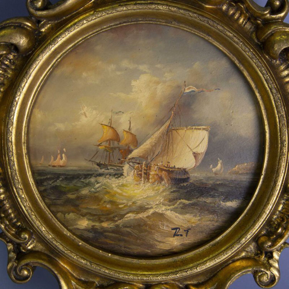 Винтажная картина «Парусники»