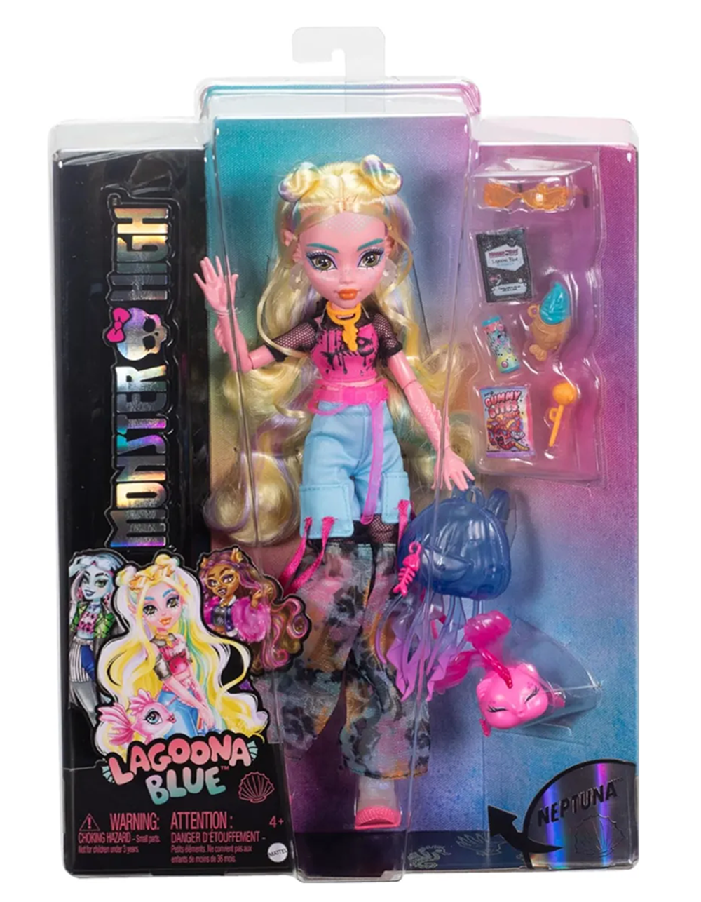 Кукла Monster High HXH75 — Lagoona Blue с питомцем Neptuna