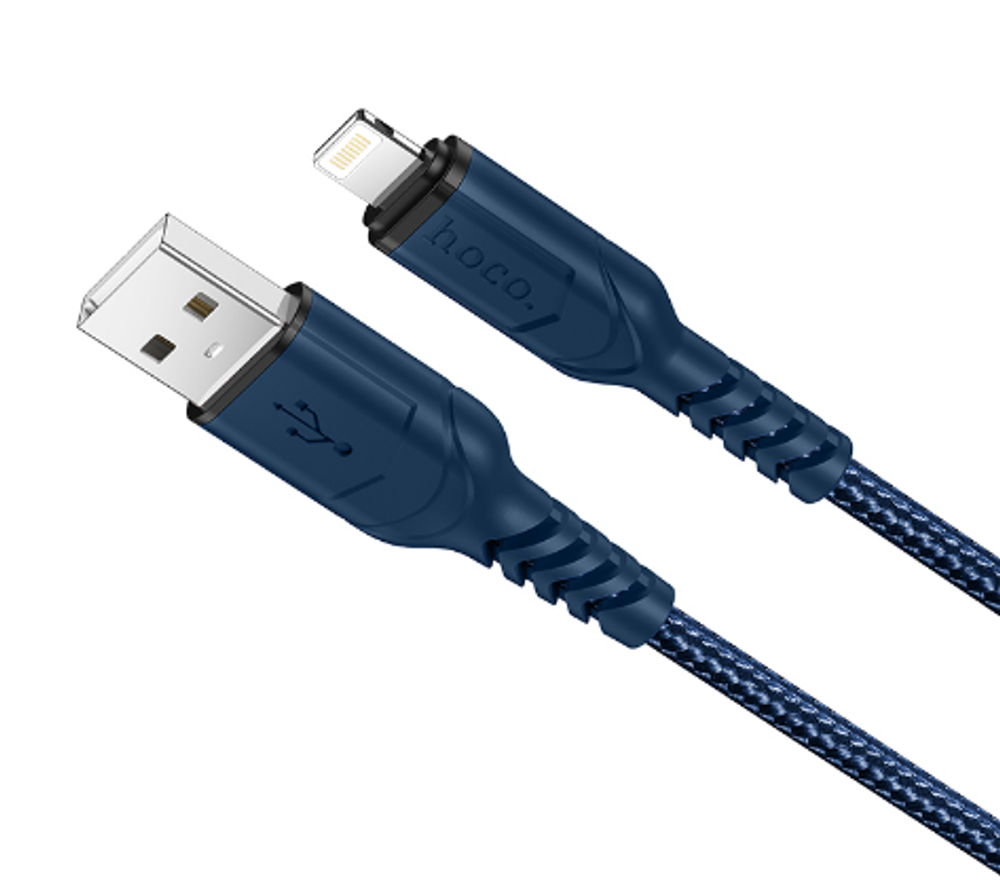 Кабель HOCO X59 USB-Lightning 2.4А 1м Nylon Blue
