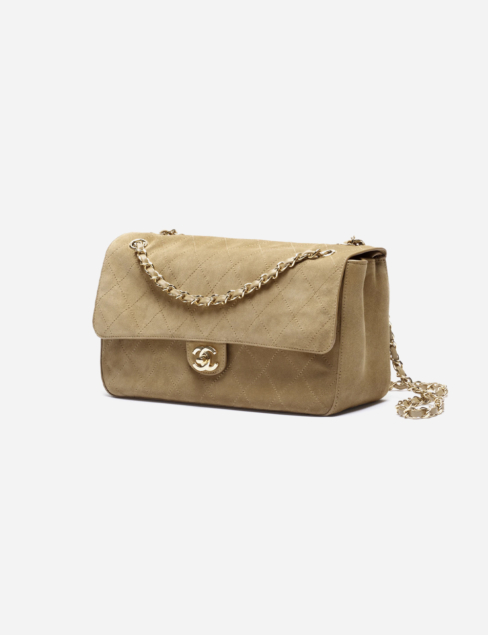 Сумка Chanel Maxi Flapbag Suede Calfskin & Gold Metal "Dark Beige"