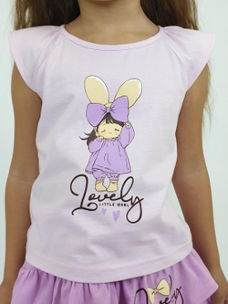 02-136-1 Комплект для девочки (фуфайка+ юбка)