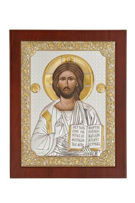 Спаситель, икона прямоугольная с рамкой, красное дерево 185х235