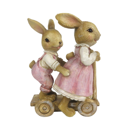 Декоративная фигура "Зайчики на самокате"