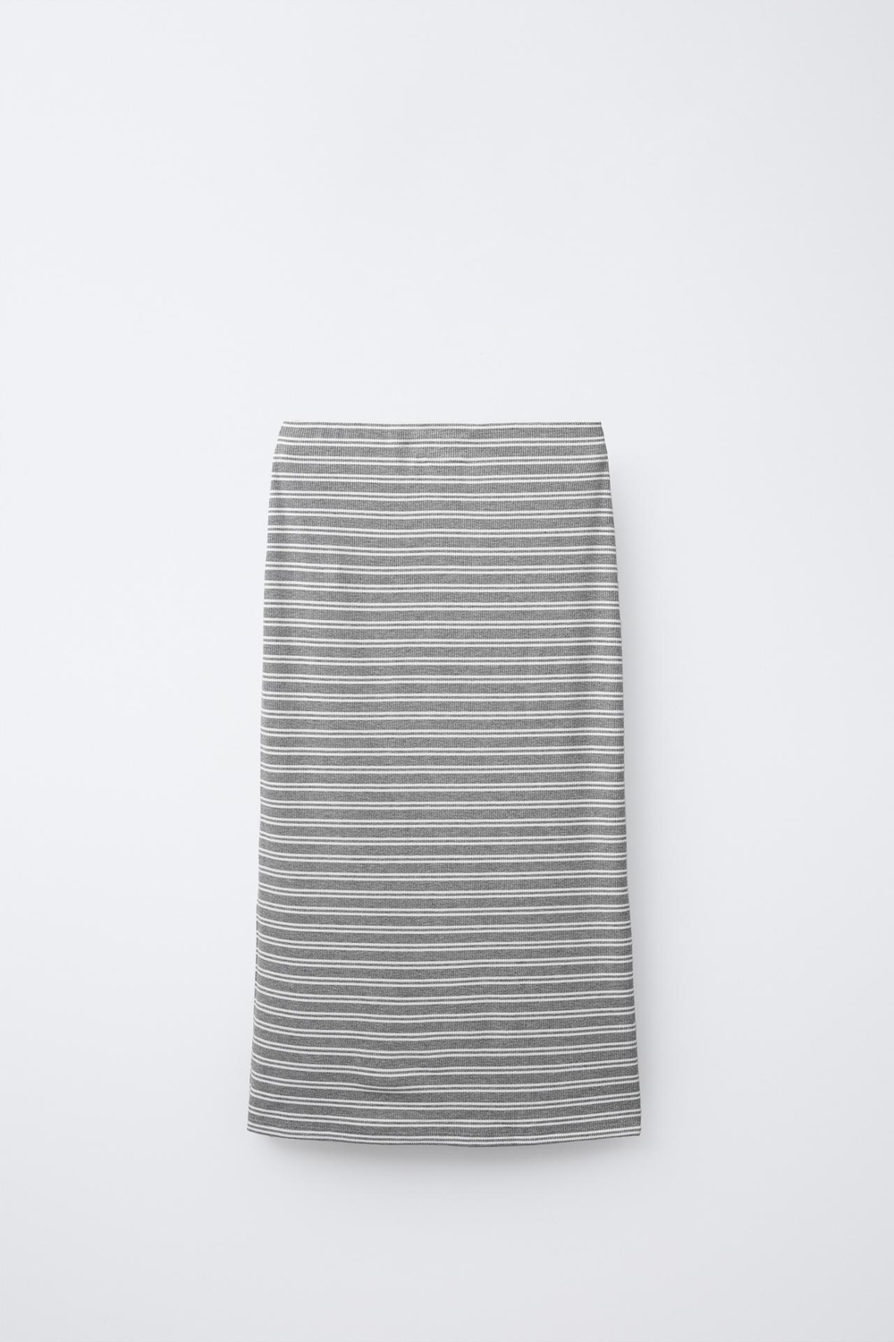 ZARA ЮБКА МИДИ В ПОЛОСКУ В РУБЧИК, СЕРЫЙ С МЕЛАНЖЕВЫМ ЭФФКТОМ