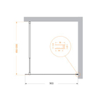 Душевая перегородка BelBagno KRAFT-L-1-90-C-NERO