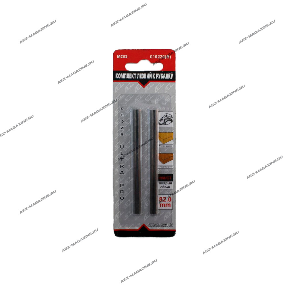 Комплект ножей 82х5,5х1,2мм, для рубанков, сталь HM/СТ, серия ULTRA PRO