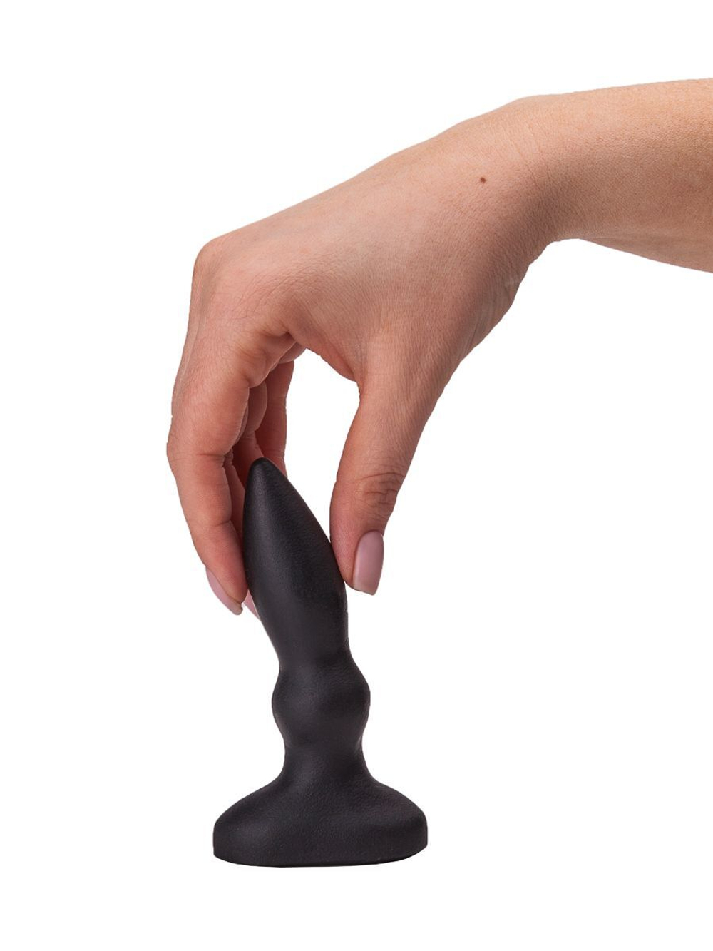 Чёрная анальная пробочка с каплевидным кончиком - 10 см. (Цвет: черный)