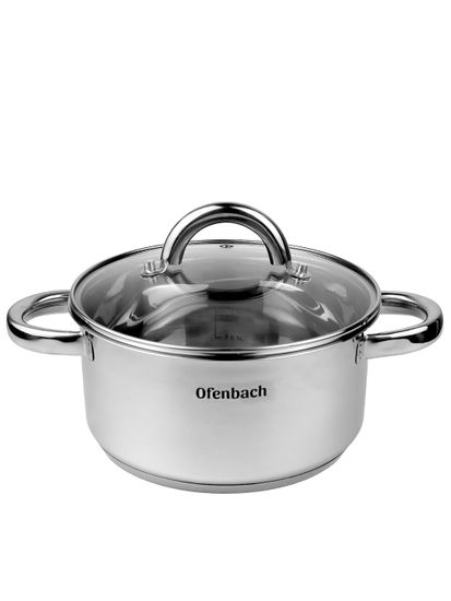 Кастрюля 2 л. из нержавеющей стали Ofenbach NB 100524 с крышкой
