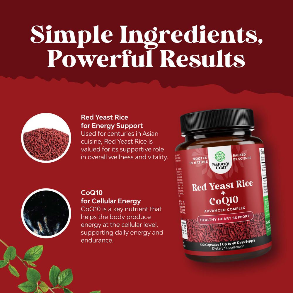 Nature's Craft, красный дрожжевой рис с коэнзимом Q10, 120 капсул