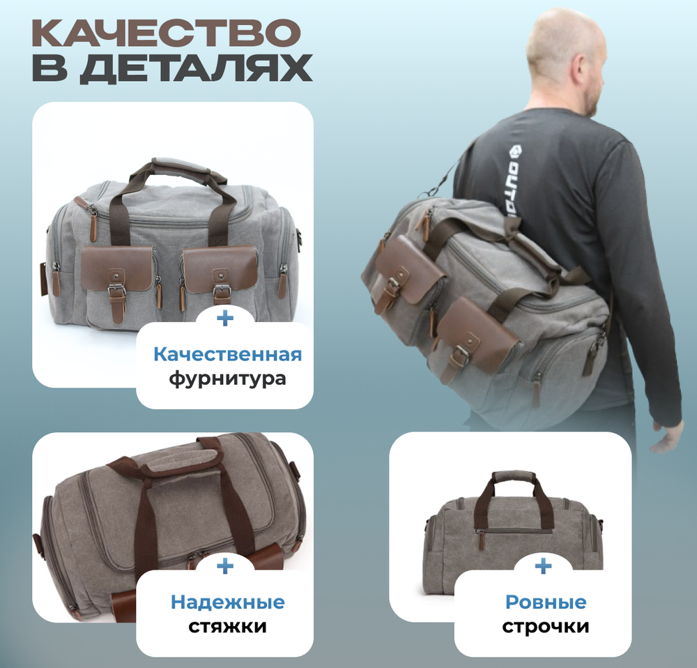 Дорожная сумка Мадейра - Серый