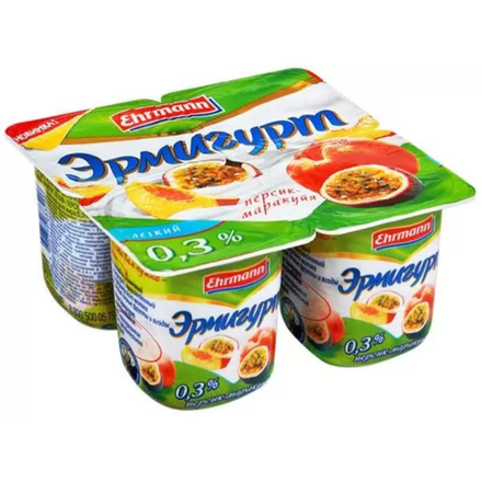 Йогурт Эрмигурт Персик-маракуйя 0,3% 100 гр