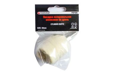 Насадка полировальная хлопковая ''цилиндр''на дрель 38х40мм (? хвостовика 6мм),в блистере Forsage F-PSP38C