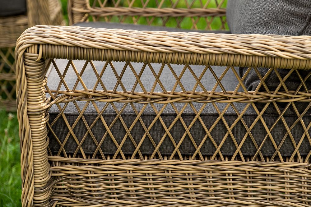 "Гранд Латте" лаунж-зона из искусственного ротанга, цвет соломенный