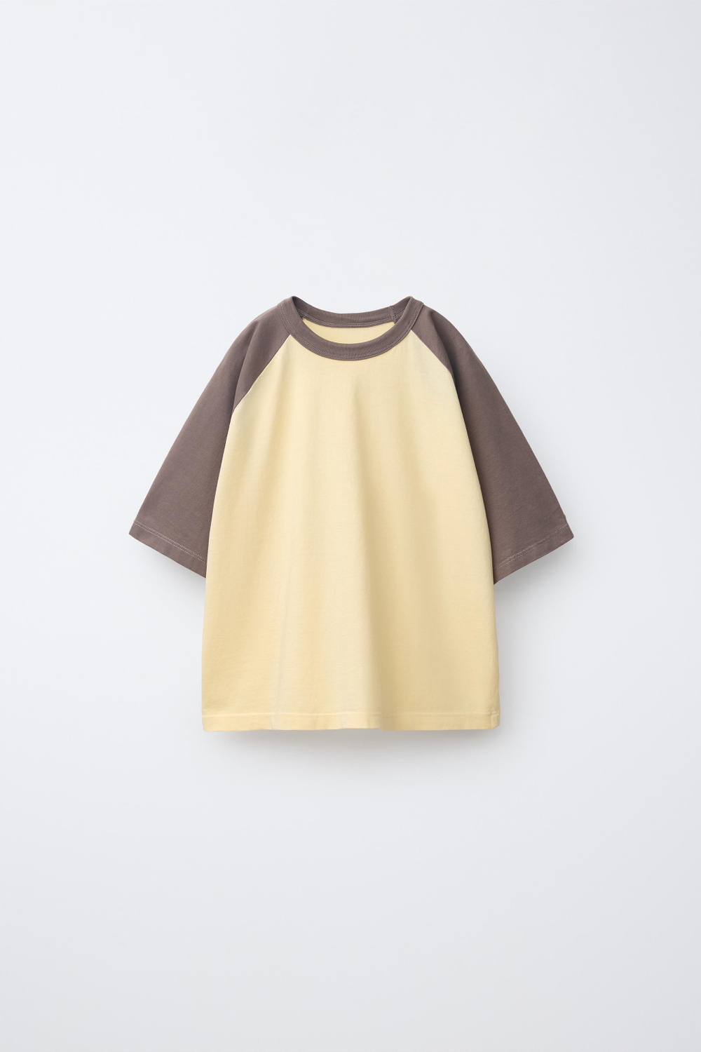 ZARA ФУТБОЛКА С РУКАВАМИ РЕГЛАН, ЖЕЛТЫЙ