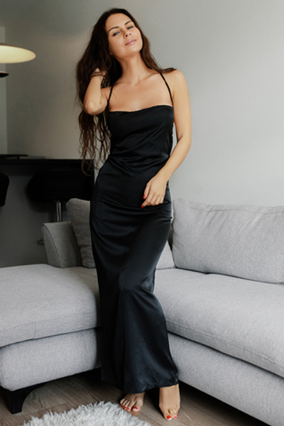 7146 платье-комбинация миди черное 5 Senses