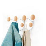 Вешалка настенная dotsy, белая/натуральное дерево
