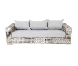 "Тито" диван из искусственного ротанга трехместный, цвет серый (уценка)