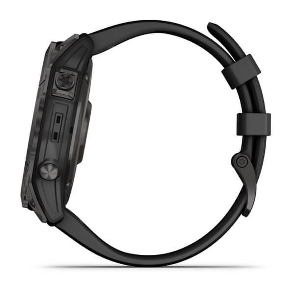 Умные часы Garmin Fenix 7X Sapphire Solar титановый угольно-серый DLC с силиконовым ремешком