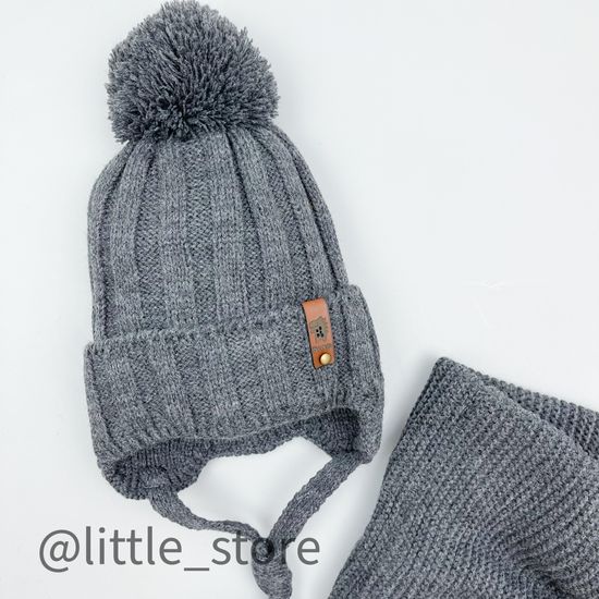 Шапка демисезонная "Дино" со снудом, Графит