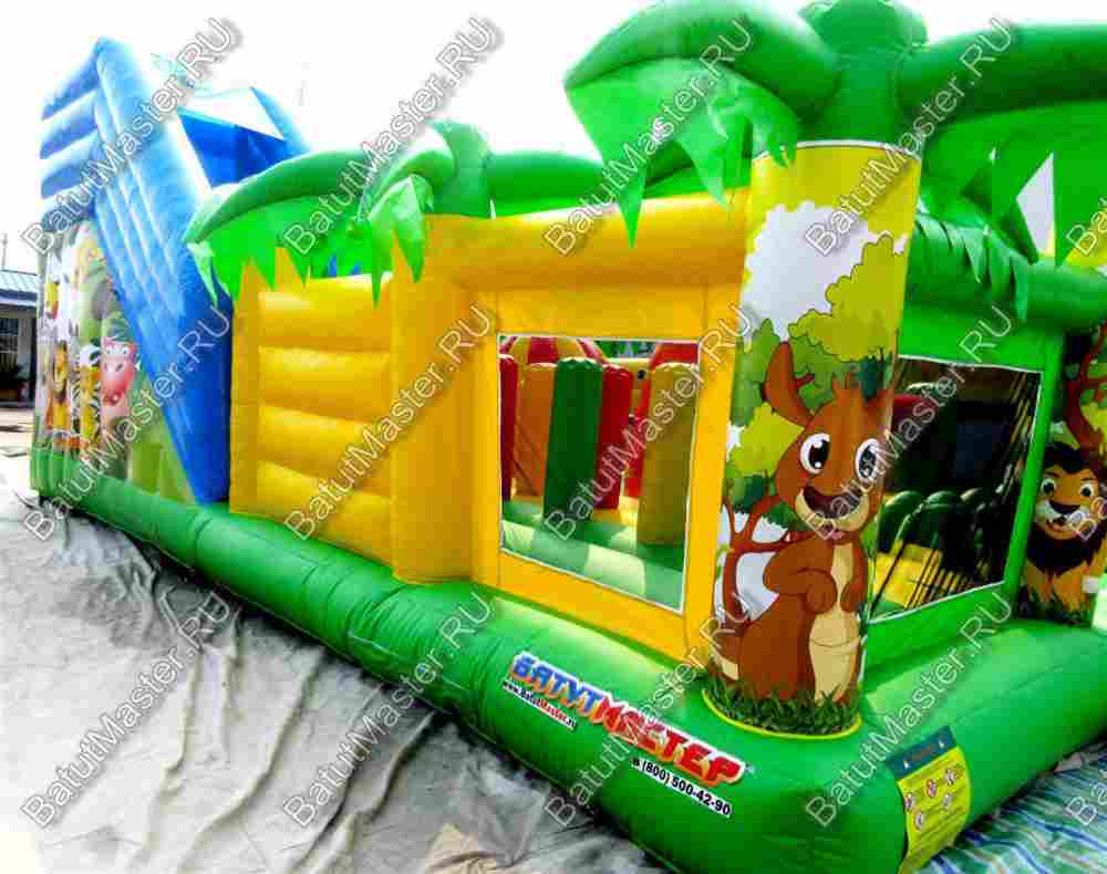 Коммерческий надувной батут "Джунгли малый со скалодромом"
