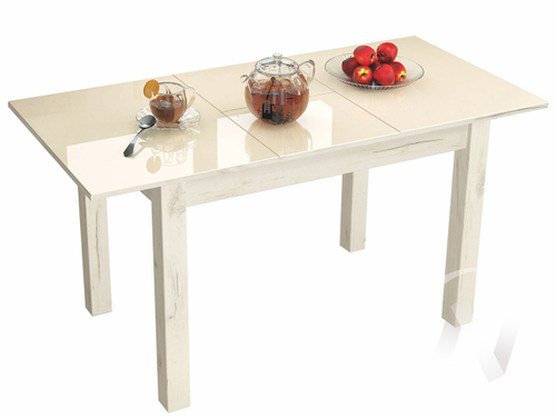 Стол обеденный Бруно 1200х800 (дуб крафт белый/лакобель ваниль)