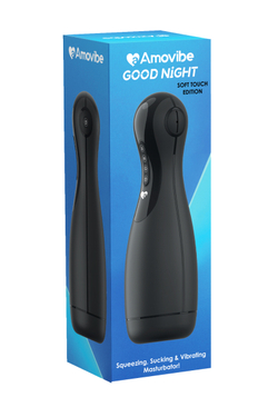 Инновационный мастурбатор Amovibe Good night с имитацией орального секса (черный)