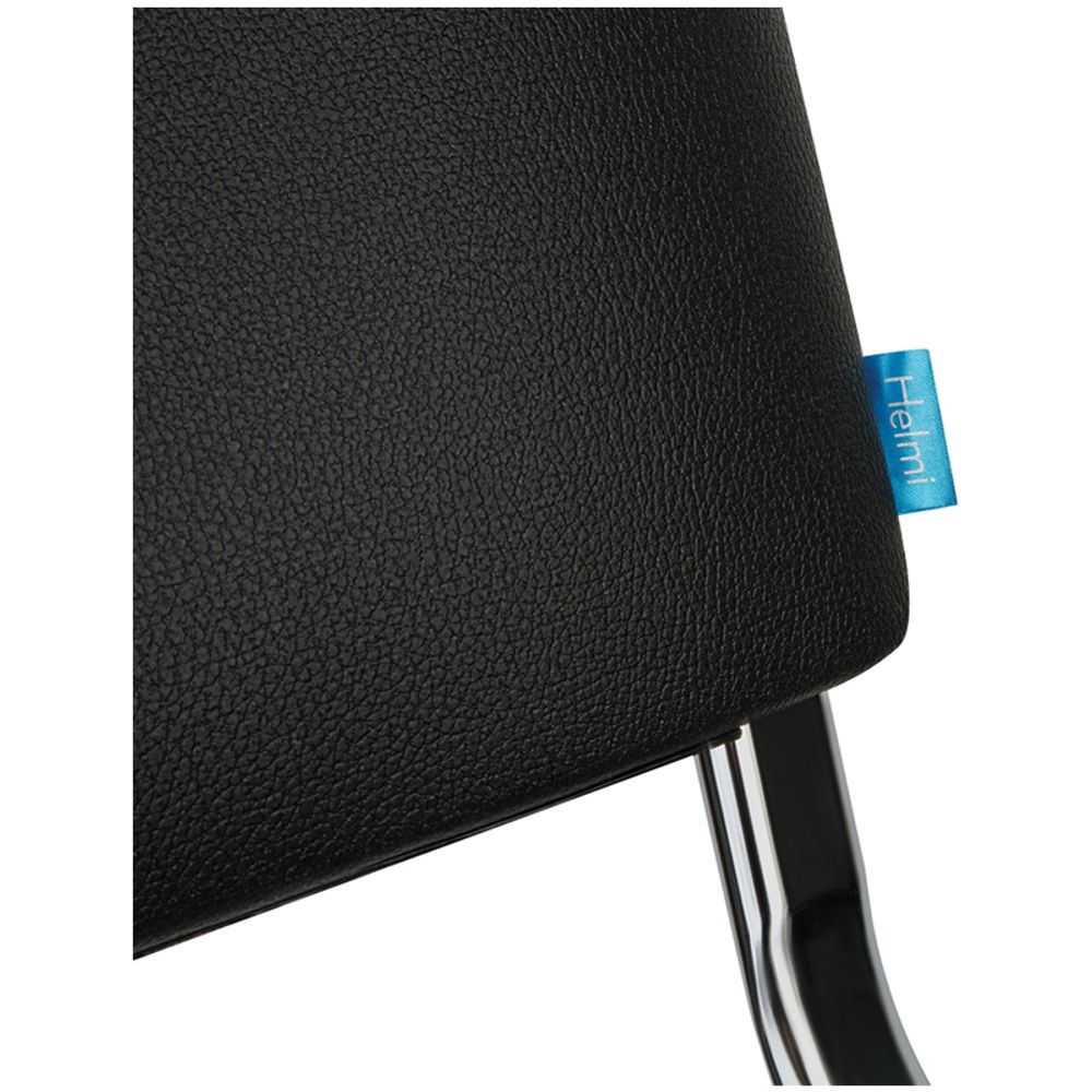 Стул Helmi "Изо" HL-F01, офисный, каркас хром, кожзам, до 90кг, черный