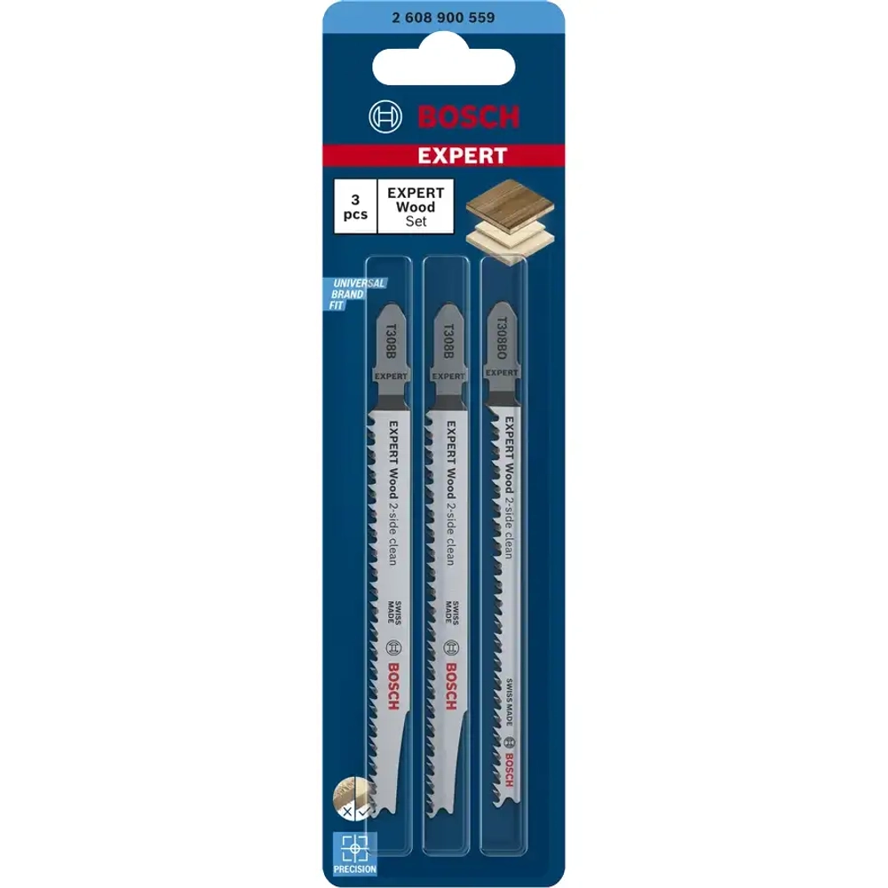 Набор пилок для лобзика T308B/ T308BO 2-side clean Wood Expert BOSCH 2608900559