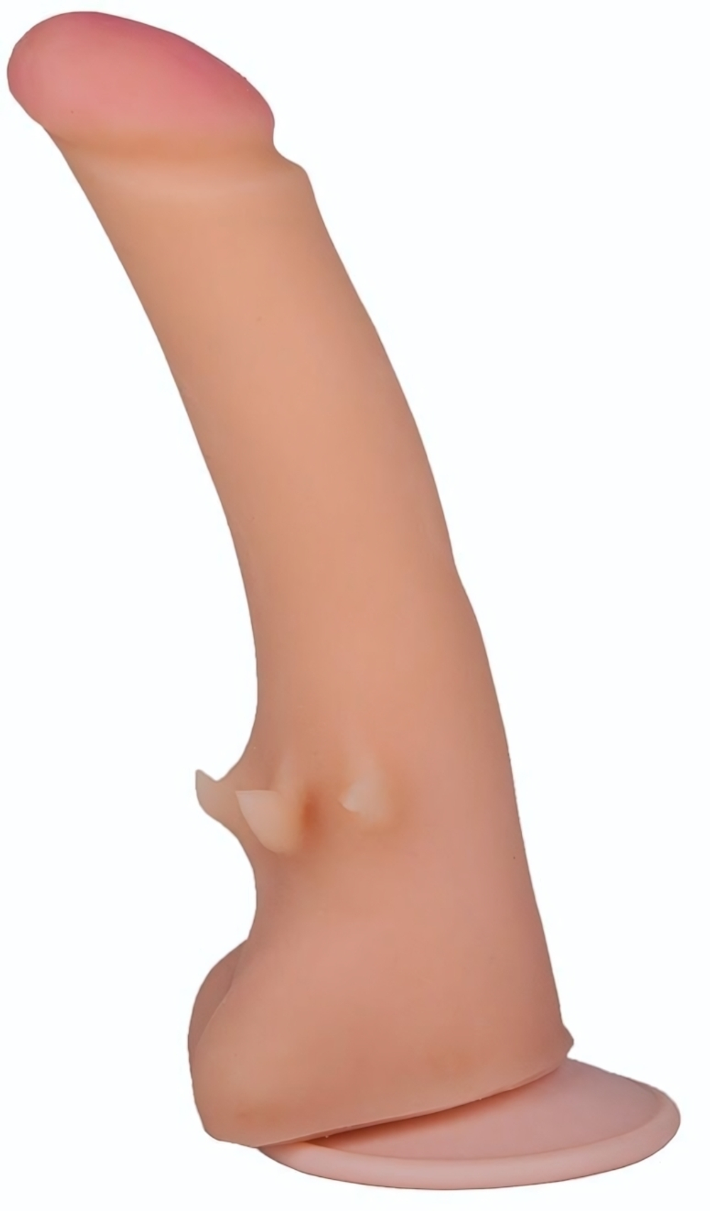 Телесный фаллоимитатор на присоске со стимулирующими усиками - 20,5 см. (Цвет: телесный)