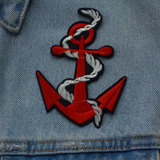 Нашивка на рюкзак и на одежду. Большая. Якорь
