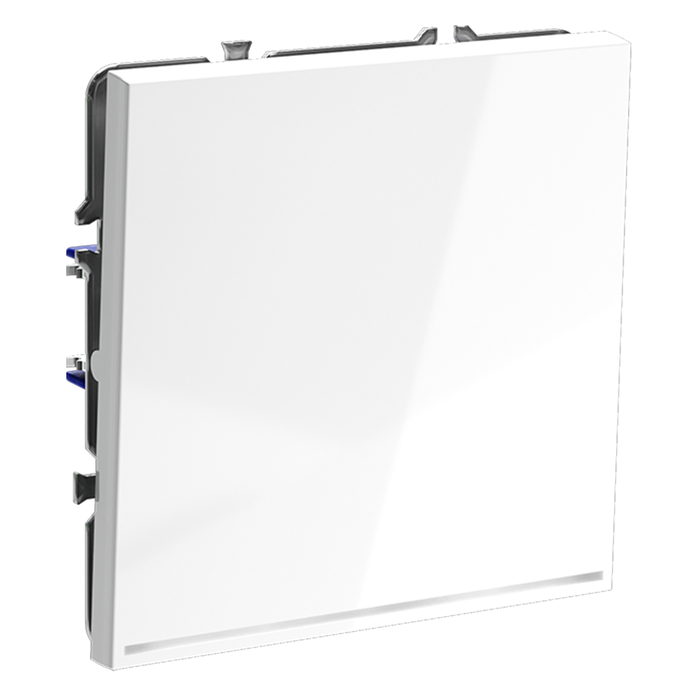 Выключатель встраиваемый VOLTUM S70 одноклавишный с подсветкой 10А, (белый глянцевый)