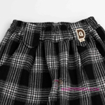 теплые брюки клетка " D " на резинке плис4859