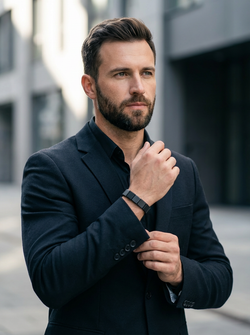 Браслет из черного натурального янтаря