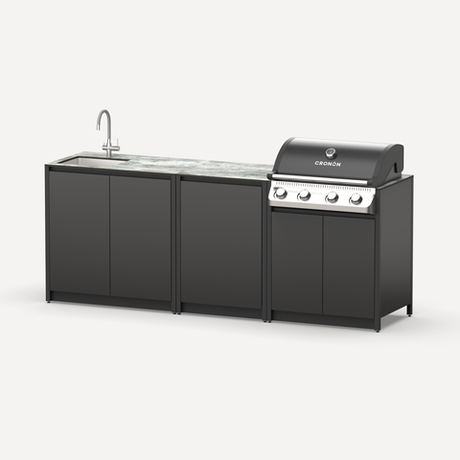 Барбекю комплекс Lounge F-103SG, 2.3 м, черный/серый каспий