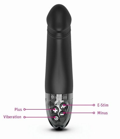 Черный вибратор с электростимуляцией Real Deal Neal - 16,5 см. (Цвет: черный)