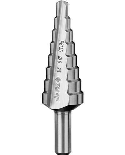 ЗУБР 6-20 мм, 8 ступеней, сталь Р6М5, ступенчатое сверло, Профессионал (29670-6-20-8)