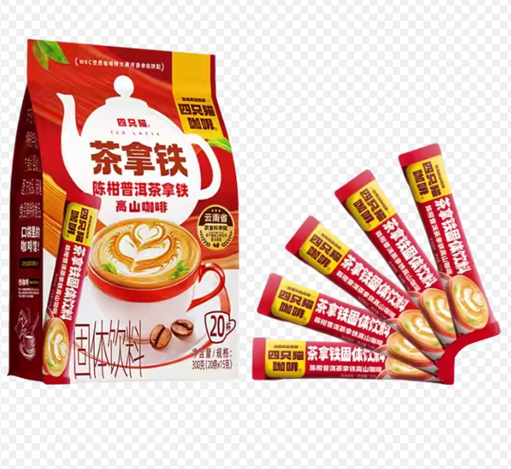 Растворимый кофе Латте с цитрусовым пуэром 20шт по 15 гр