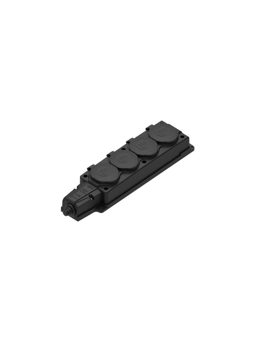 Колодка удлинителя 4-м MultiSet 16А 250В IP44 с заземл. каучук черн. SE MST4104BK