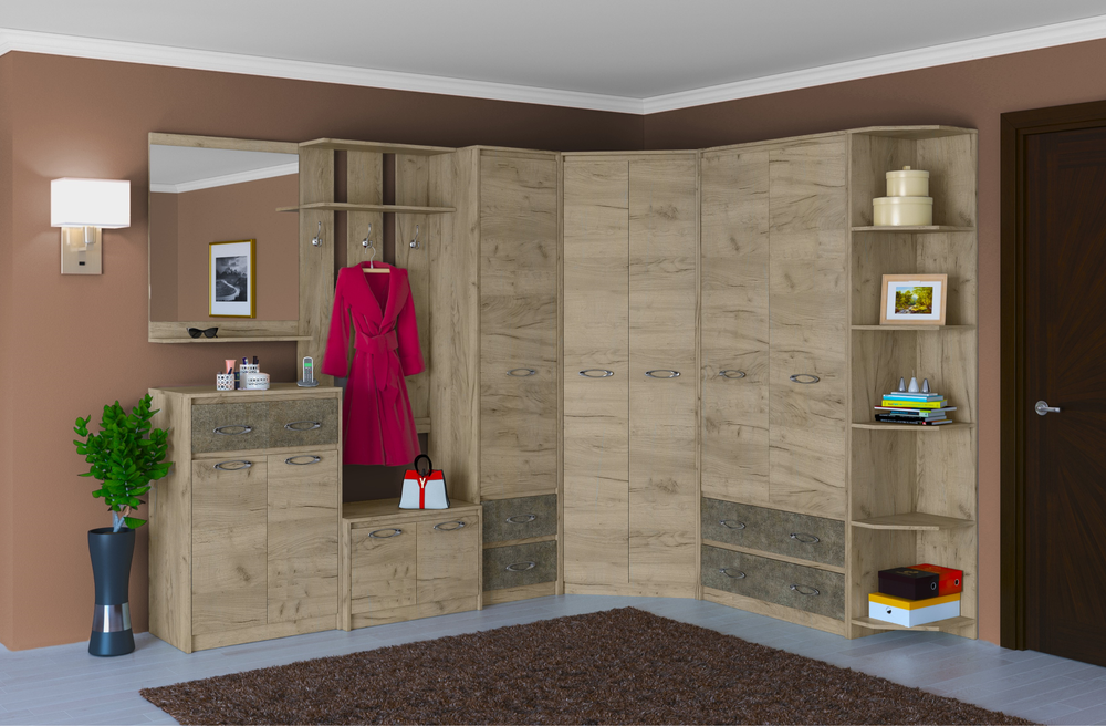 Тумба для обуви Дакота серый крафт/тиз серый ЛДСП