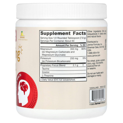 Jarrow Formulas, Vegan Calming Day, лимон, 465 г (16,4 унции)