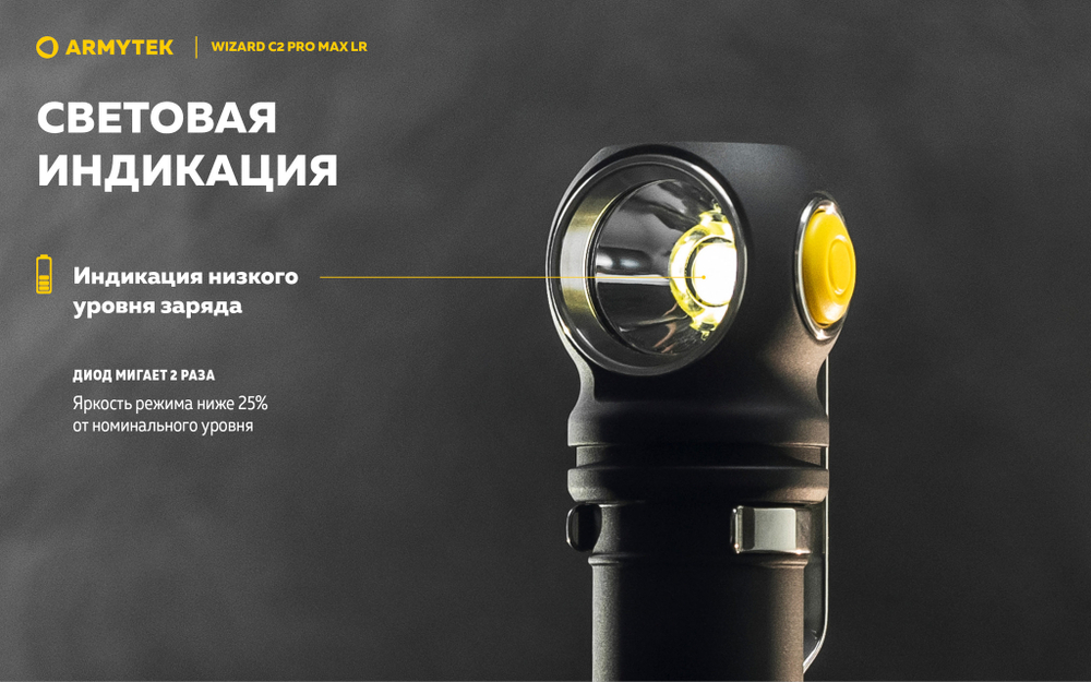 Мультифонарь налобный Armytek F06702W Wizard C2 Pro Max Magnet USB LR (теплый свет)
